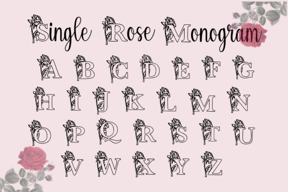 Single Rose Monogram Font: A Charming Typeface for Handmade Creations